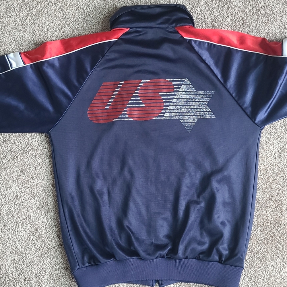 Vintage 1989 Dunlop USA Zip Up Track Suit Top M